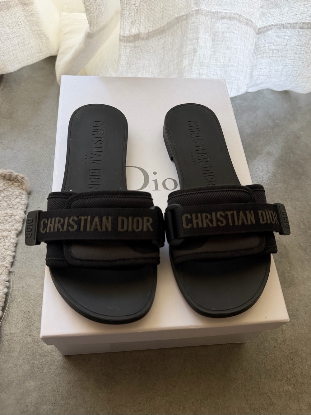 Dior Black Christian Dior Slide Sandals
